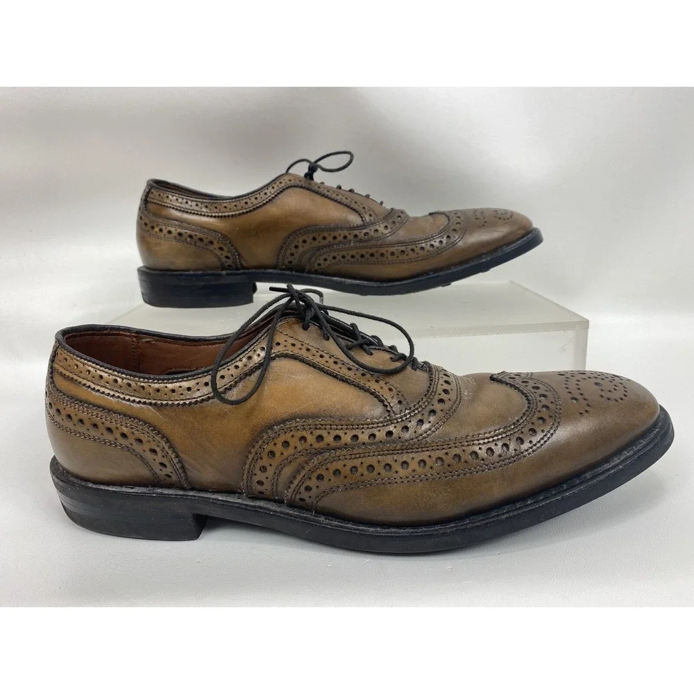 Allen Edmonds MCALLISTER  Dainite Wingtip Oxfords 10.5 B‎ Chocolate Brown Shoes